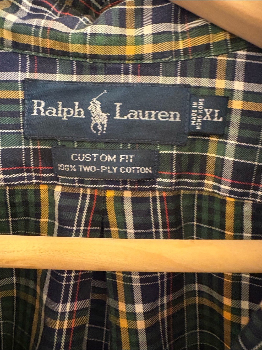 Ralph Lauren Men's Plaid Button-Down Shirt - Green, Navy, Yellow